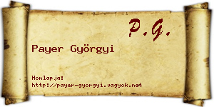 Payer Györgyi névjegykártya